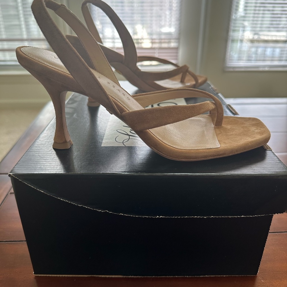 NWB Veronica Beard Merrit Slingback Suede Sandal in Latte - NEW Size 7